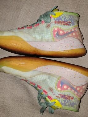 Nike Pastel Multicolor High-Top Sneakers with Yellow and Mint Accents